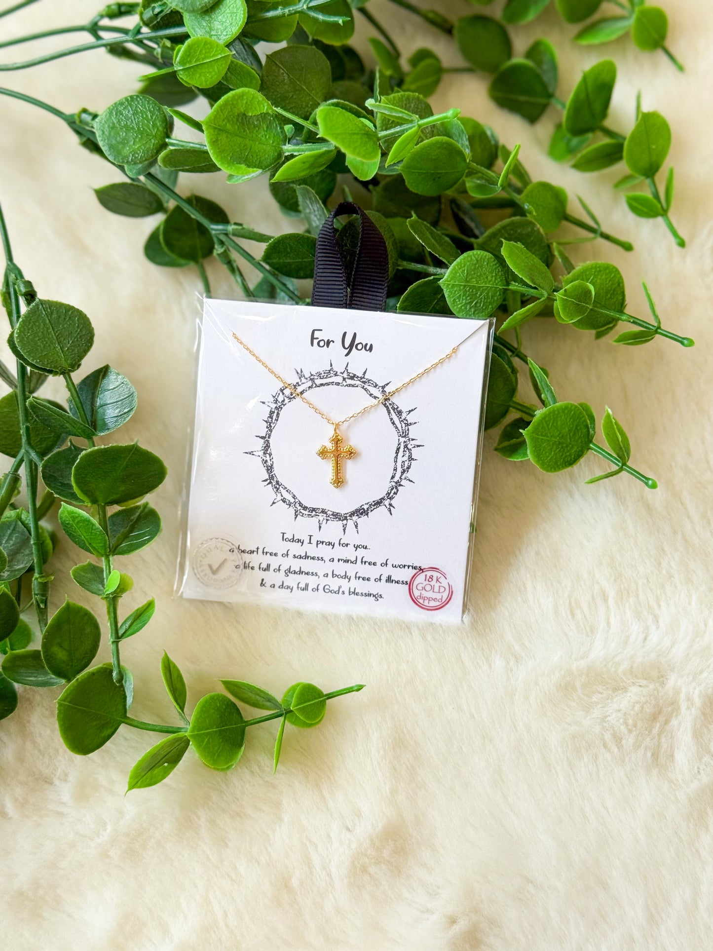 For You Gold Cross Design Necklace
