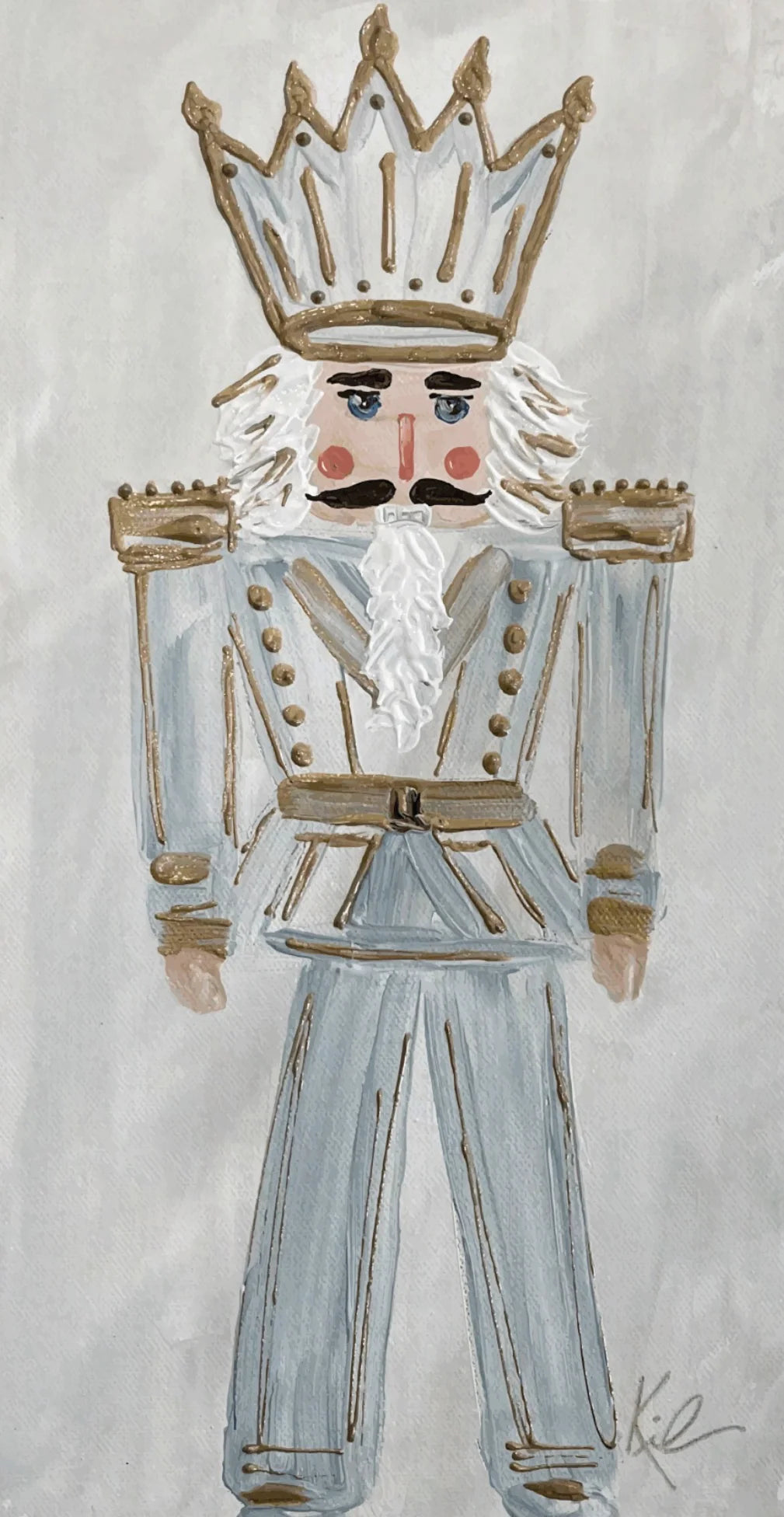 Charlie Tall Blue Nutcracker Square Pillow