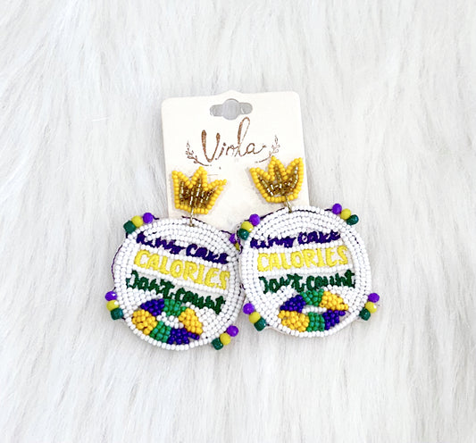 King Cake Calories Earrings