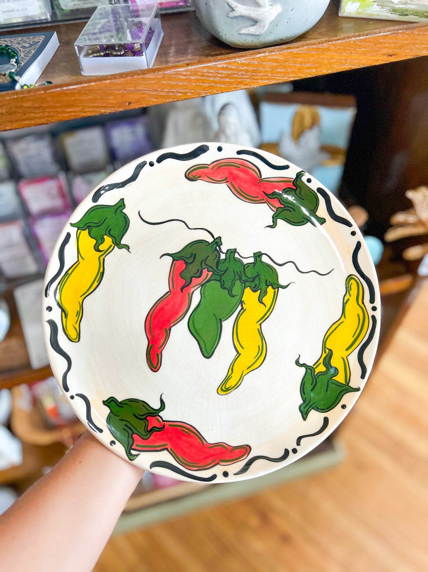 Painted Chili Pepper Plate