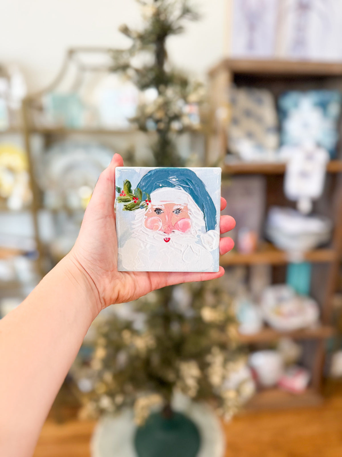 4x4 Jolly Aqua Santa Coaster