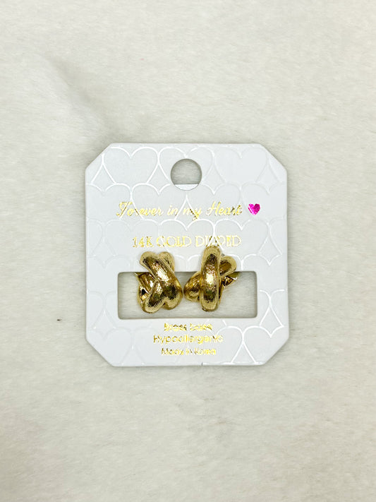 Forever in my Heart Gold Overlap Huggie Hoops