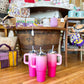 30oz Pink Faded Ombre Handled Tumbler