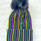 Mardi Gras Jewel Beanie- Black
