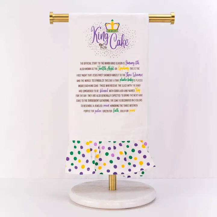 Story of that King Cake Ruffle Hand Towel