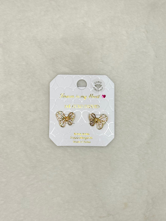 Aurora Gold Butterfly Stud Earrings