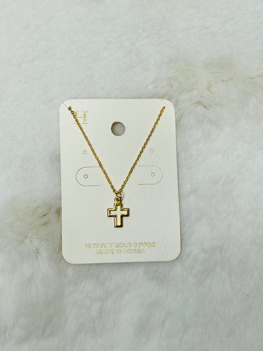 Promise Land Small Gold Cross Necklace
