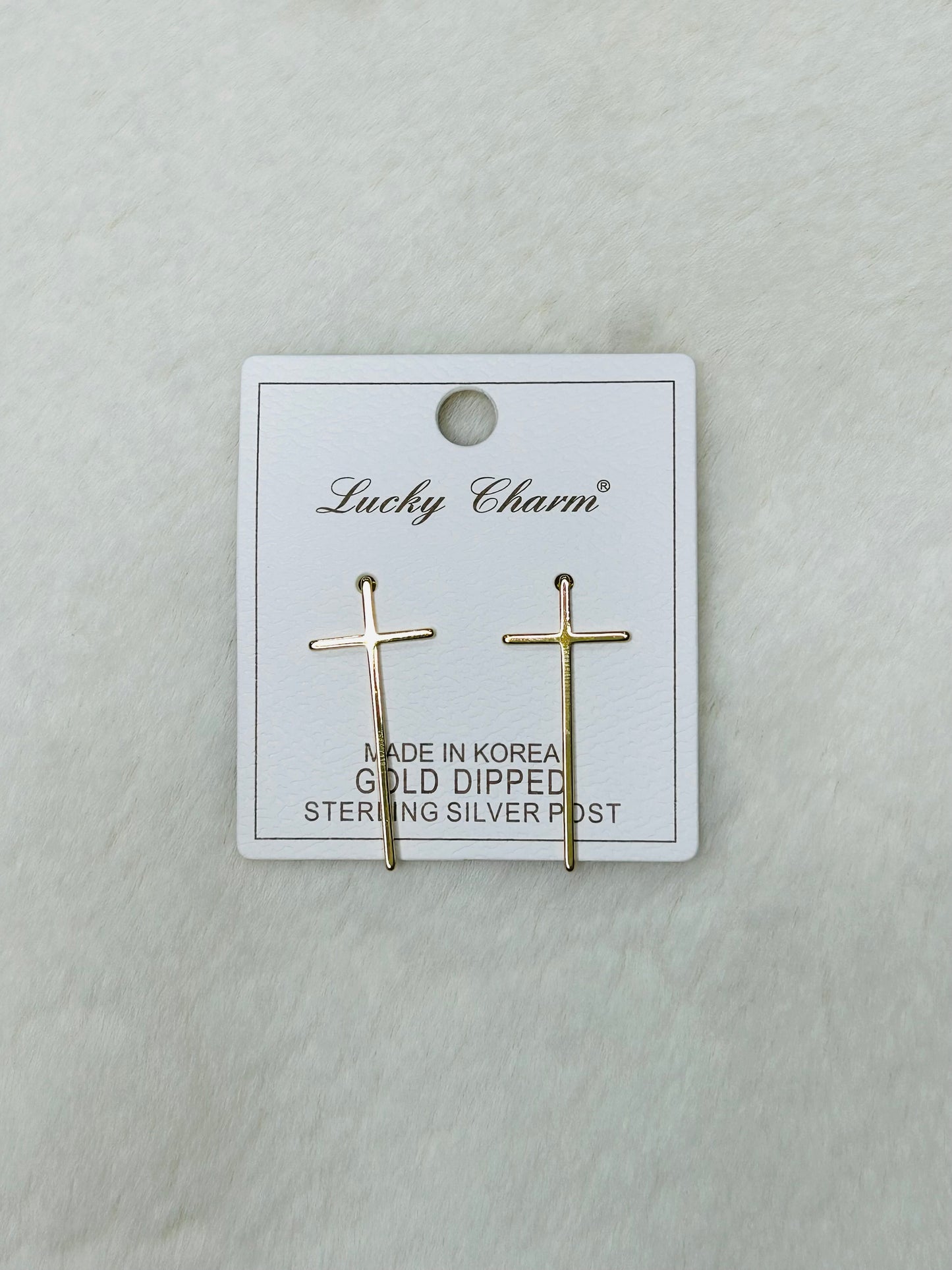 Morning Manna Gold Cross Earrings