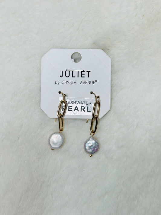 Nora Pearl Dangle Earrings Gold