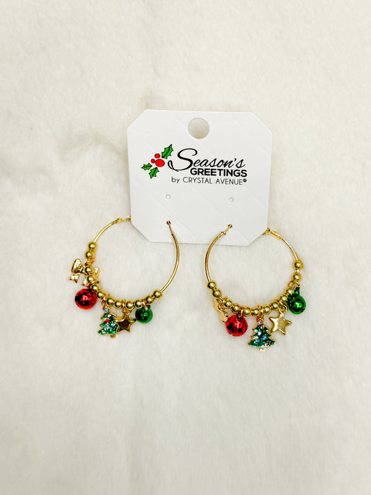 Jingle Jangle Christmas Hoop Earrings