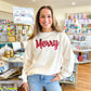 Sequin Merry Christmas Sweatshirt- Cream