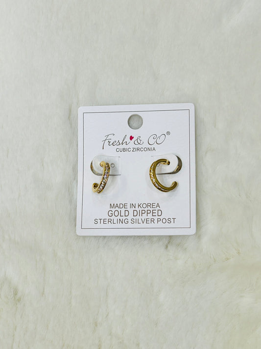 Amara Gold & Diamond Huggie Hoop Earrings