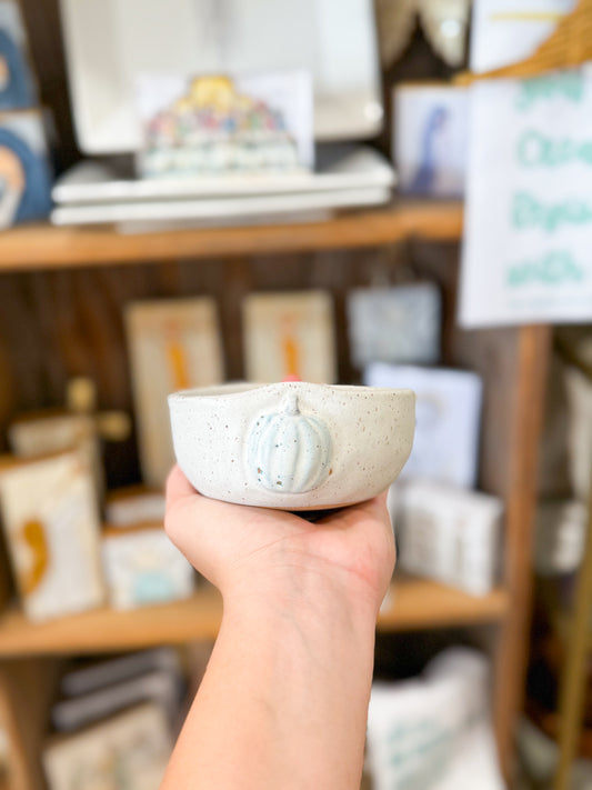7oz Ivory with Blue Pumpkin Candle Fall Festival