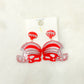 Red/Grey Acrylic Football Helmet Earrings