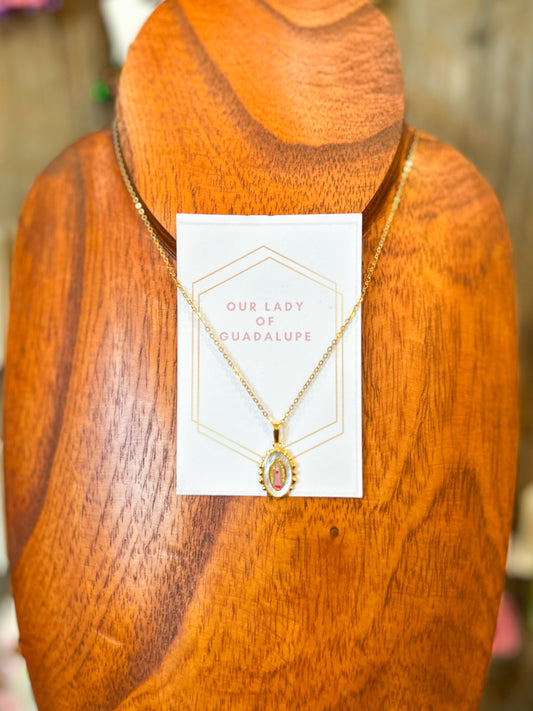 Harleigh Leonards Dainty Our Lady of Guadalupe Necklace
