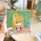 6x6 Green Holy Night Nativity — Hand-Painted Art