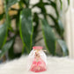 Pink Ballerina Bud Vase with White Lace and Charms
