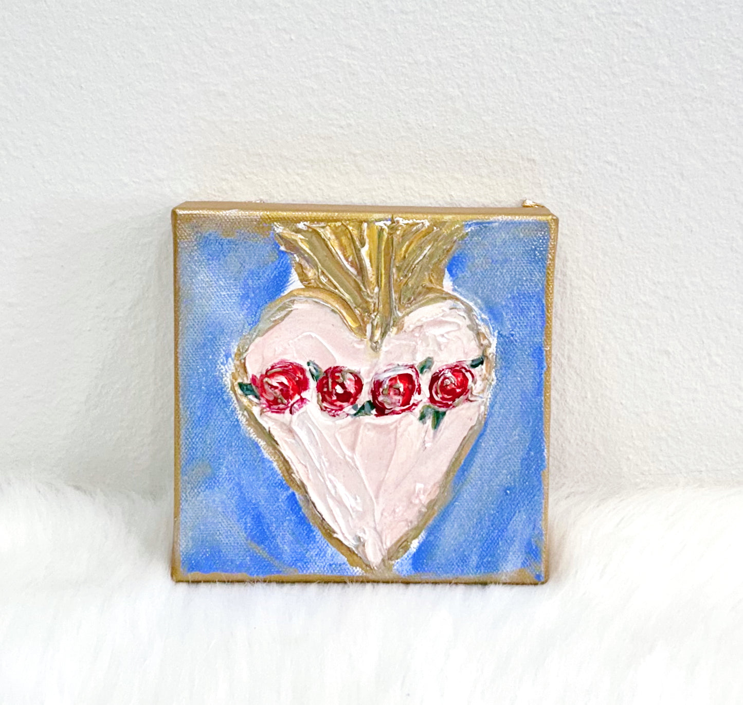 Sacred Heart Painted Block 6X6