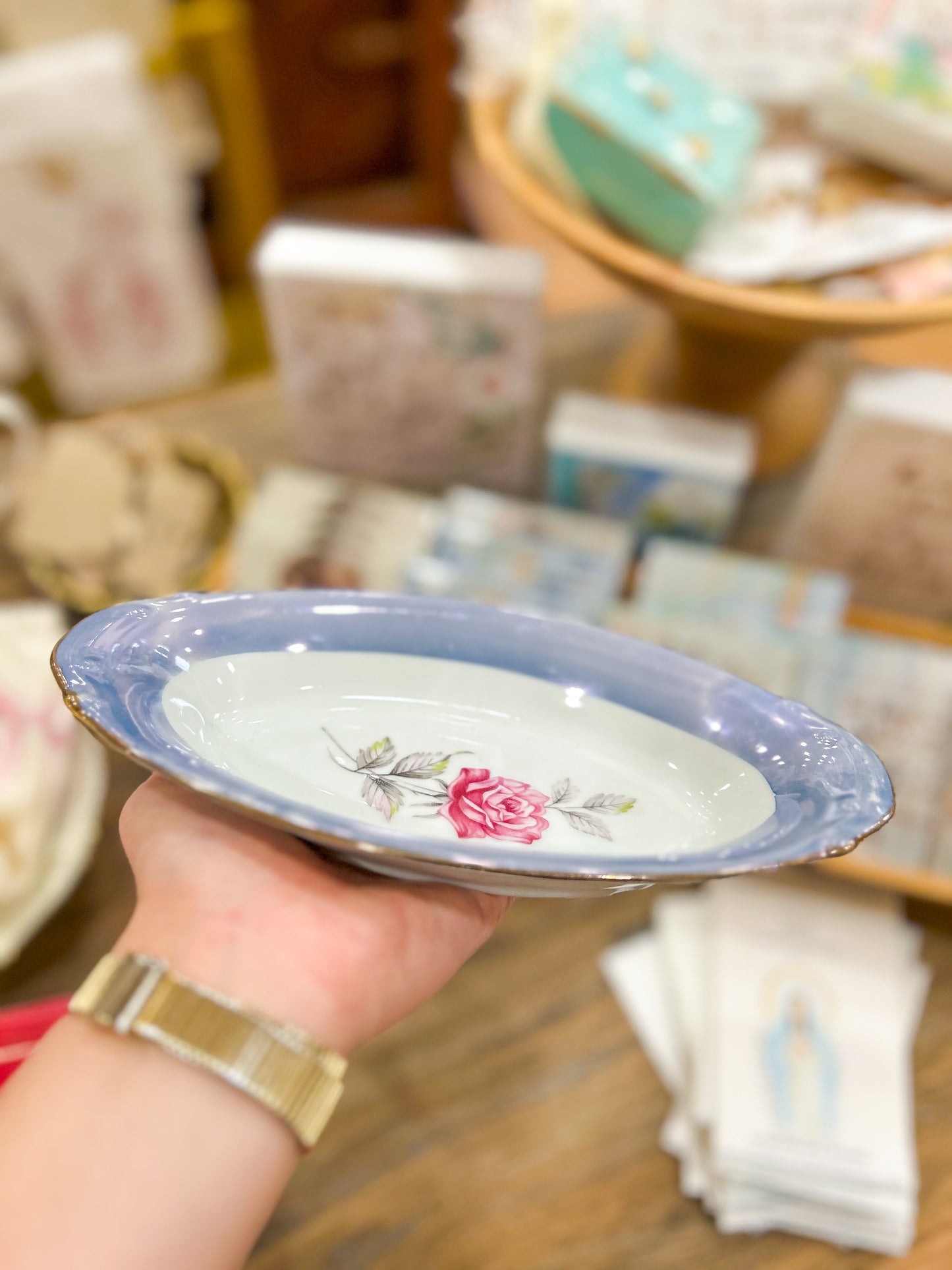 Vintage Westwood Pink Rose Trinket Dish