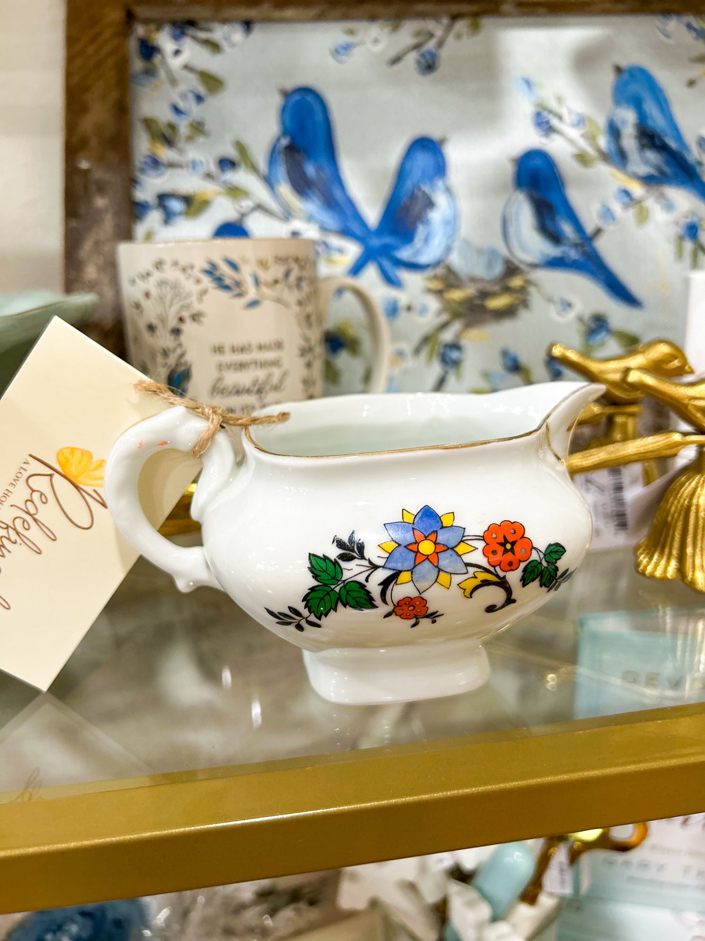 Kalocsa Porcelain Creamer Floral Creamer Dish