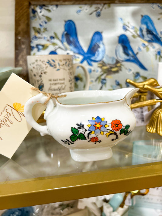 Kalocsa Porcelain Creamer Floral Creamer Dish