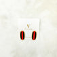 Navy/Red Striped Stud Earrings