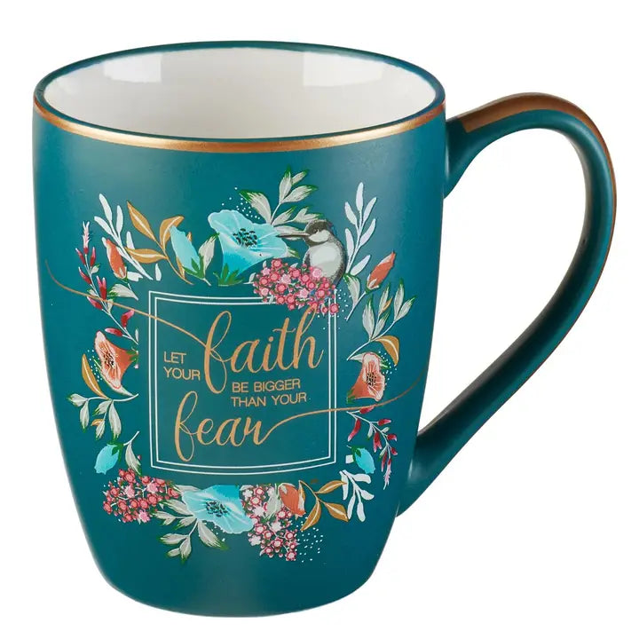 Mug- Teal/White Faith Be Bigger