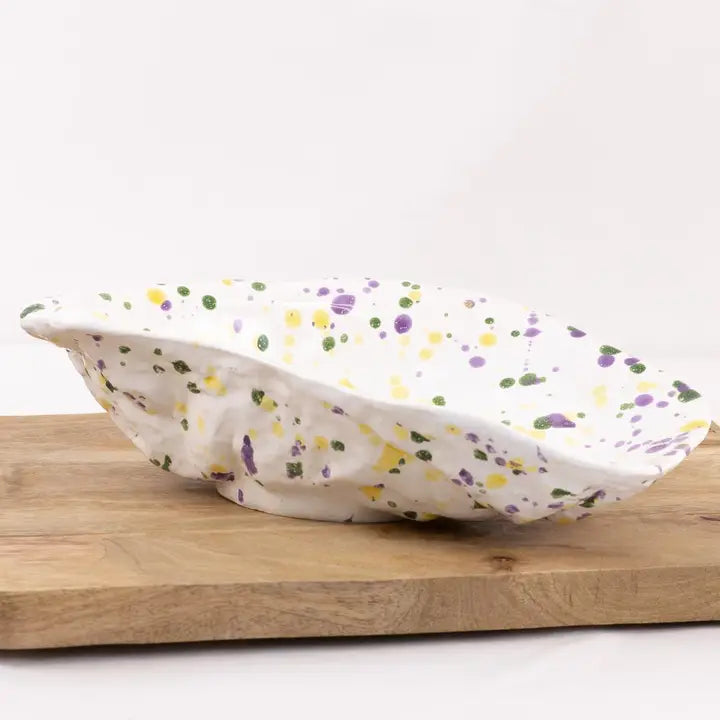 Watercolor Mardi Gras Oyster Bowl