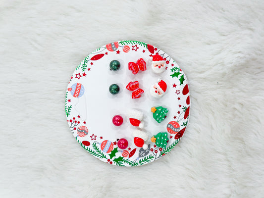Christmas Earrings Set- Santa Fun