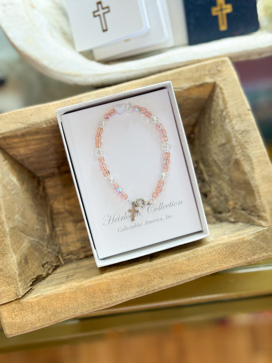 Little Blessings Pink Crystal Bracelet