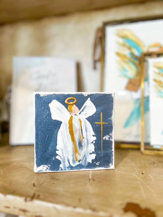 Gospel News 4X4 Old World Angel Canvas Art
