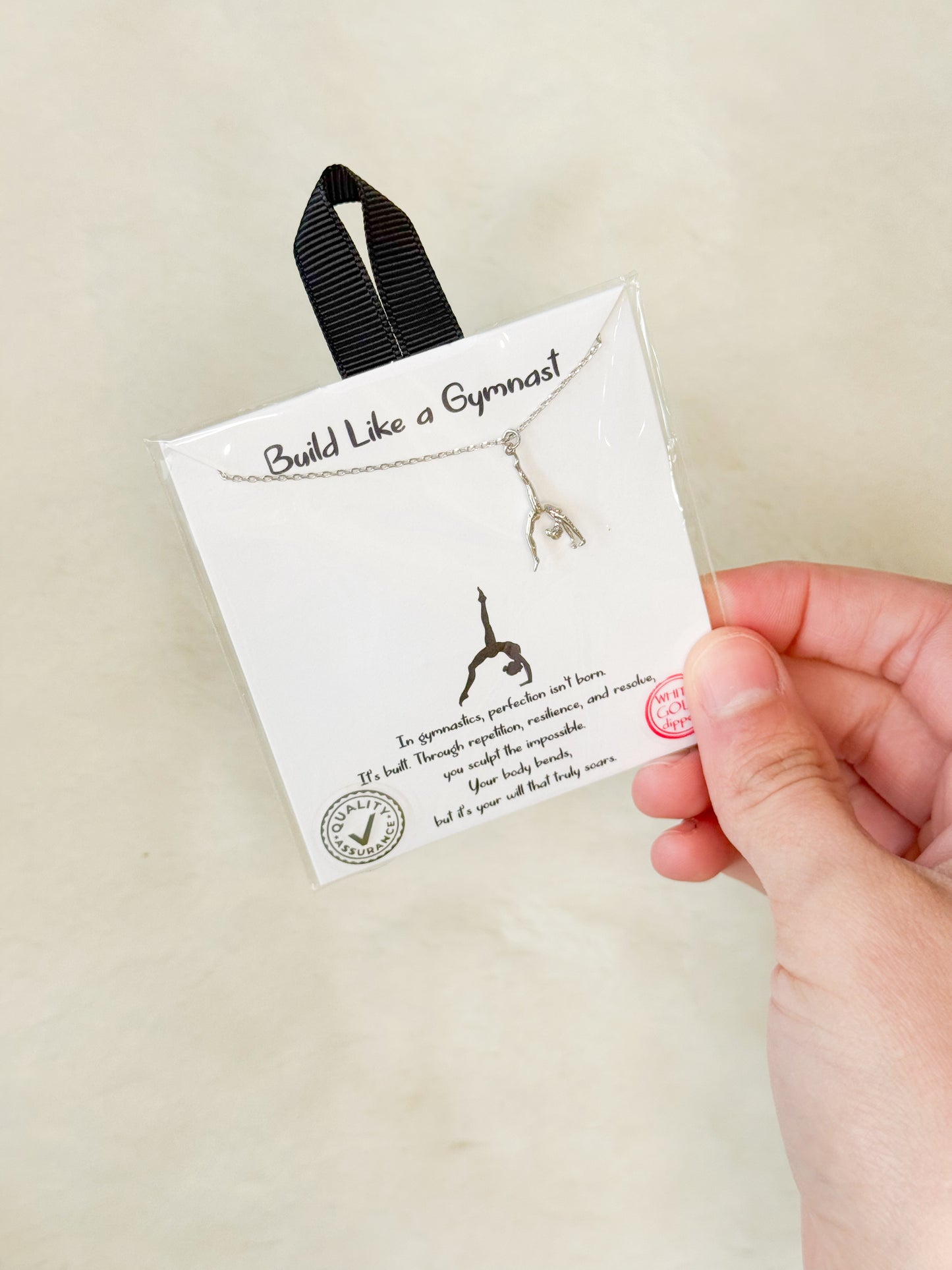 Build Like a Gymnast Silver Gymnast Necklace