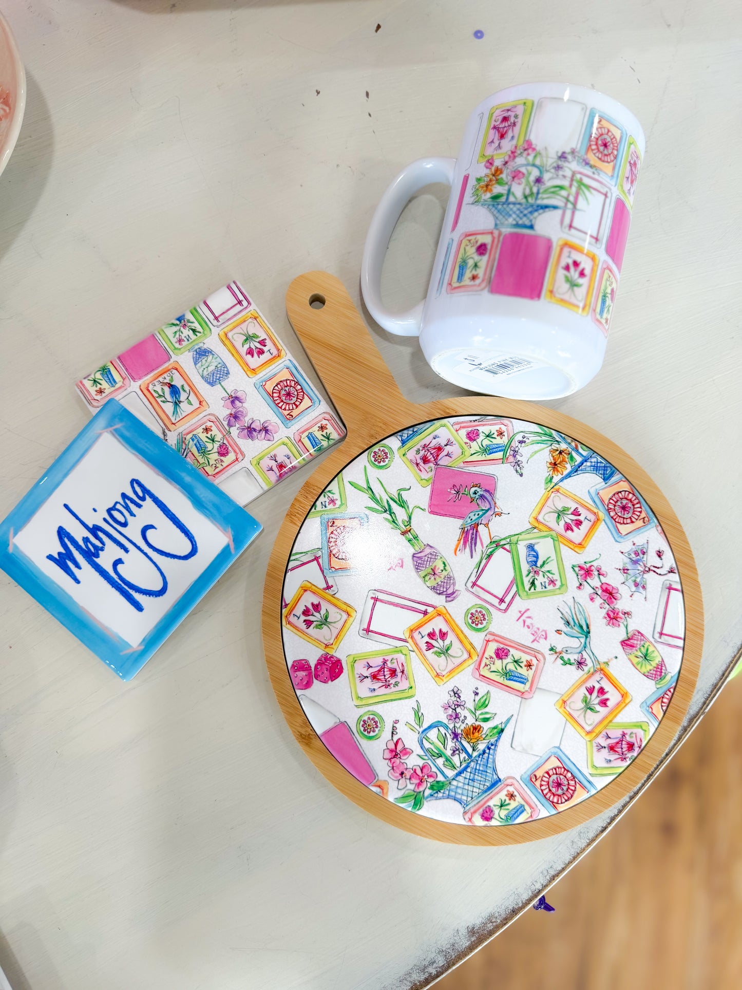 Mahjong Coaster with 'Mahjong'- GA