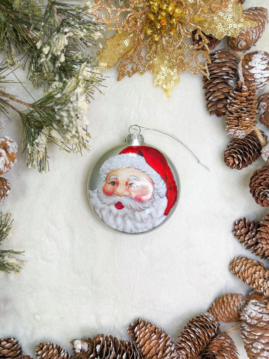 Saint Nick’s Cheer Vintage Glass Ornament