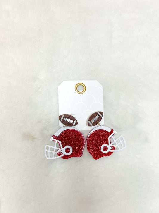 Favorite Player Football Helmet Acrylic Earrings