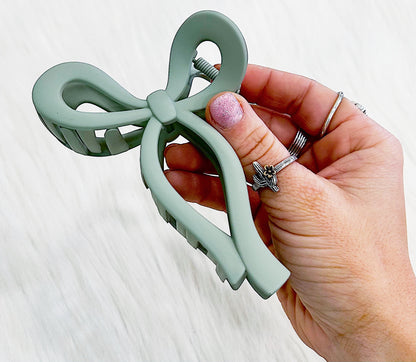 Matte Pastel Bow Shaped Hair Claw