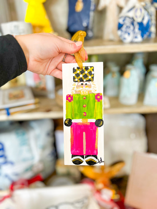 Mini Nutcracker Panel Wood Ornament