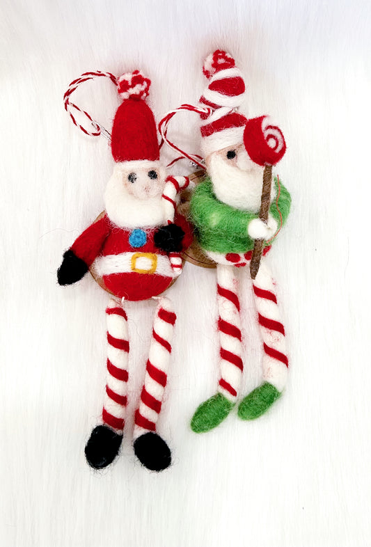 Warm And Fuzzy Santa Wool Ornament