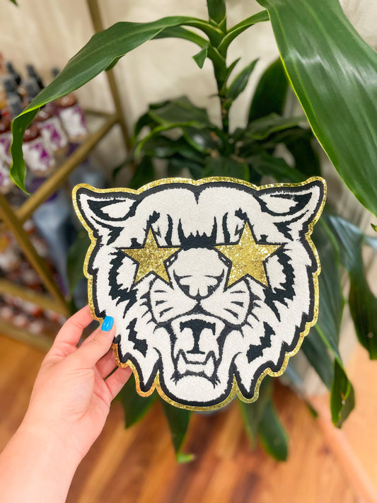 Patch- Bearcat/ Bobcat With Gold Sequin Stars