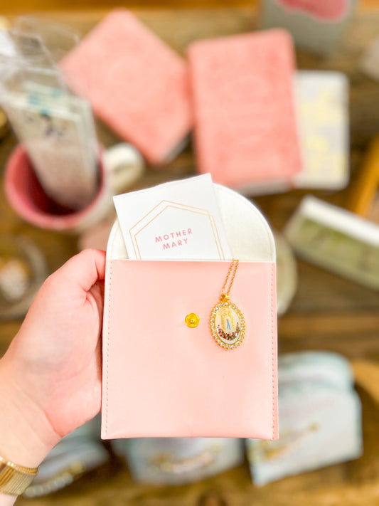 Harleigh Leonards Mother Mary Our Lady of Lourdes Necklace