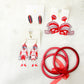 Red/Grey Acrylic Football Helmet Earrings