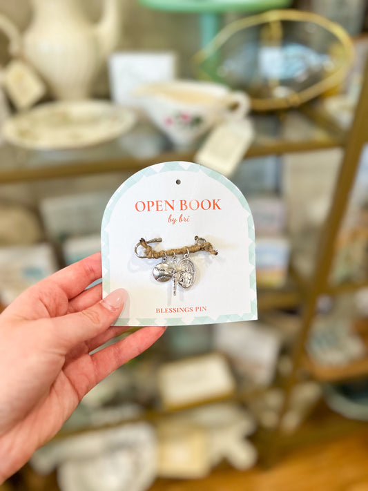 St. Sebastian with Baseball & Crucifix Med Twine Pin