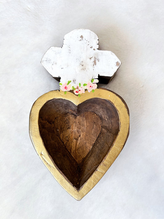 Heart Wooden Prayer Bowls