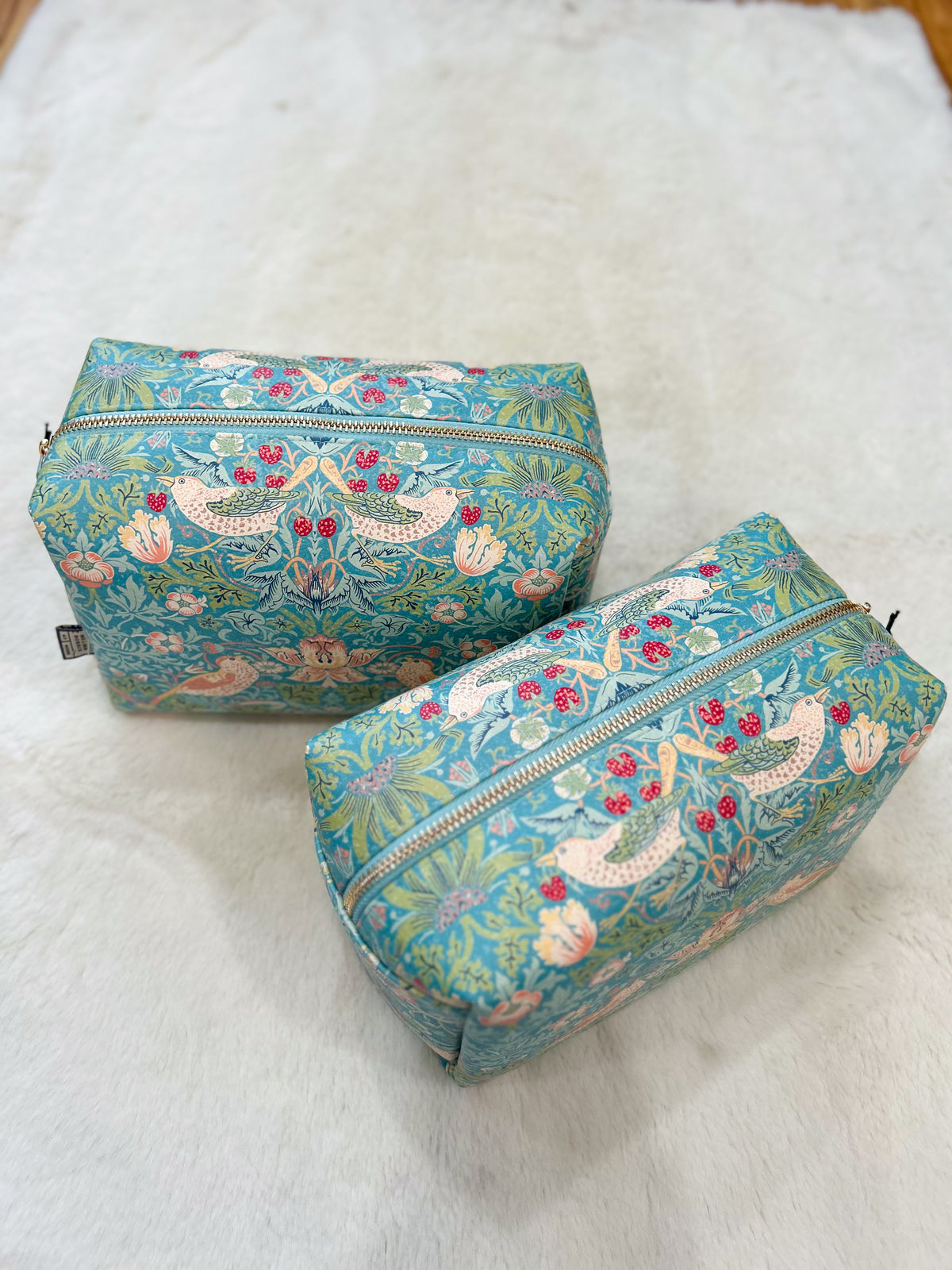 Boho Chic Cosmetic Bag Teal/Coral Pattern