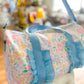 Light Blue Ruffle Floral Women Duffle Bag
