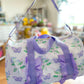 Lavender Ruffle Band Floral Butterfly Women Duffle Bag