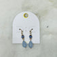Stella Watercolor Blue/White Bead Pearl Dangle Earrings