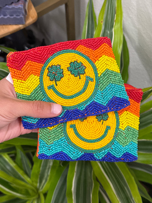 Rainbow/Clover Mini Beaded Bag