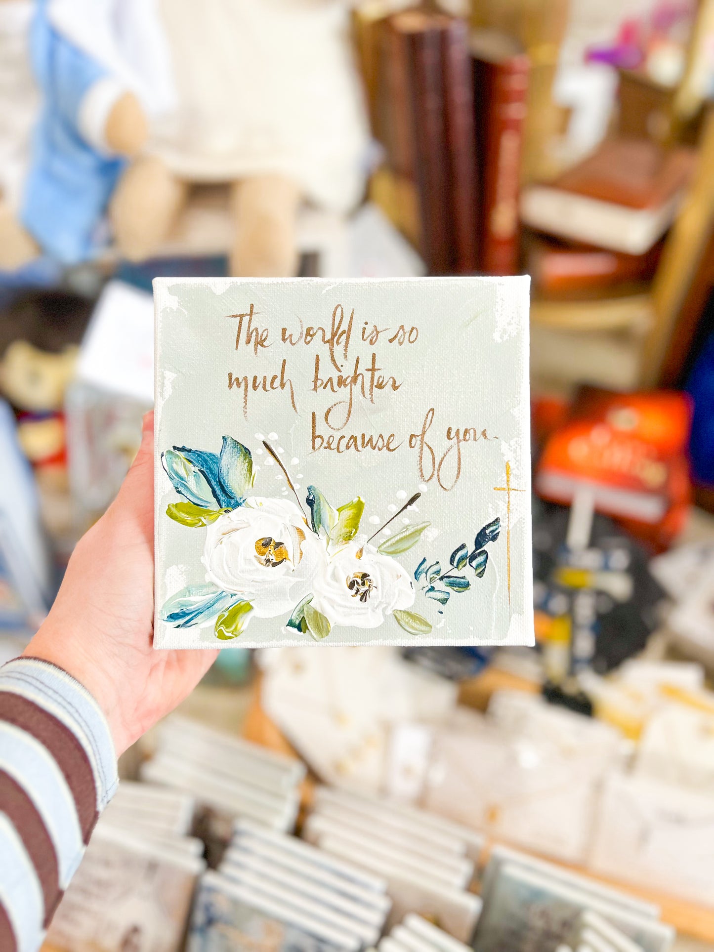 6x6 The World is so Much Brighter Canvas Art