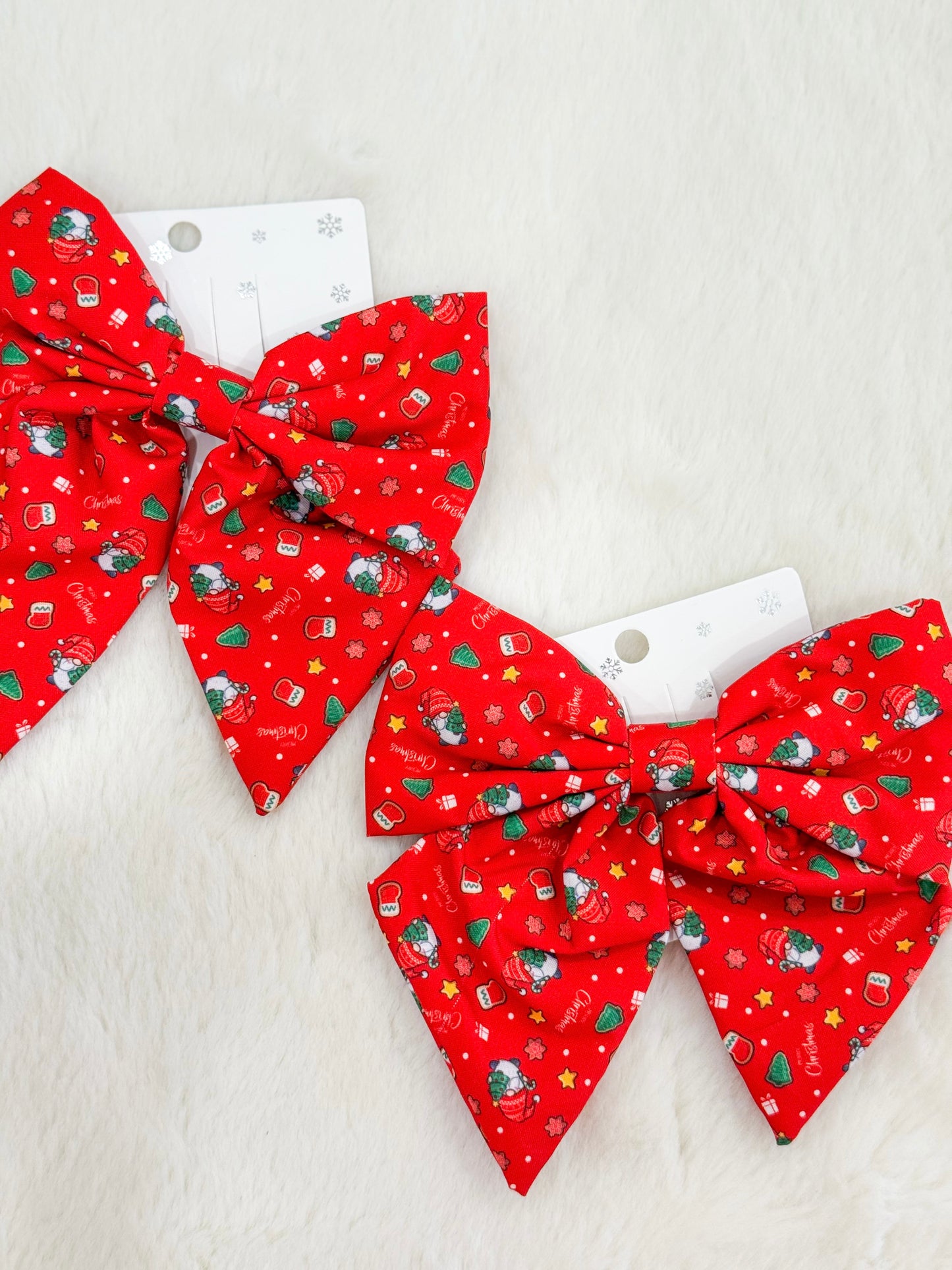 Christmas Hair Bow- Gnomes